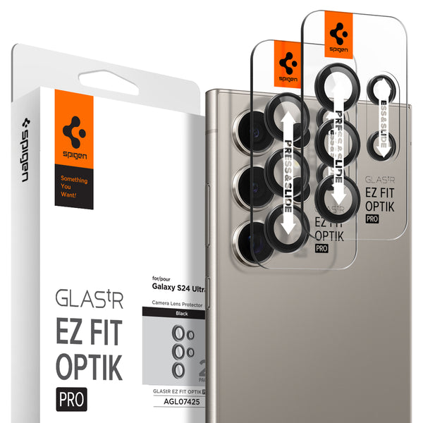 Protector de lente Spigen Galaxy S24 Ultra – Optik Pro EZ Fit (paquete de 2)